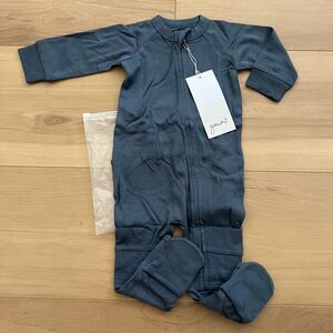 NWT Goumi Kids Midnight Baby Footie SZ 12-18 mo Blue Bamboo Zippy Sleeper